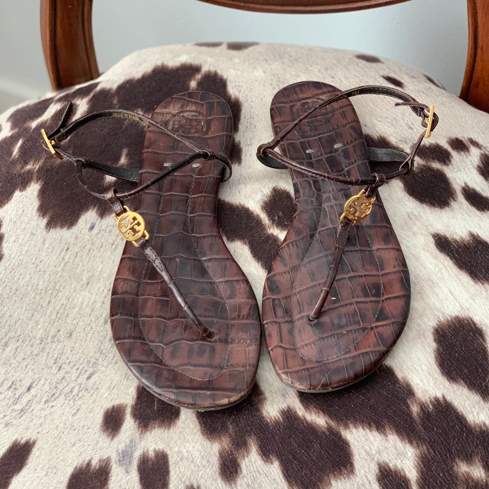 Tory Burch brown thong sandals